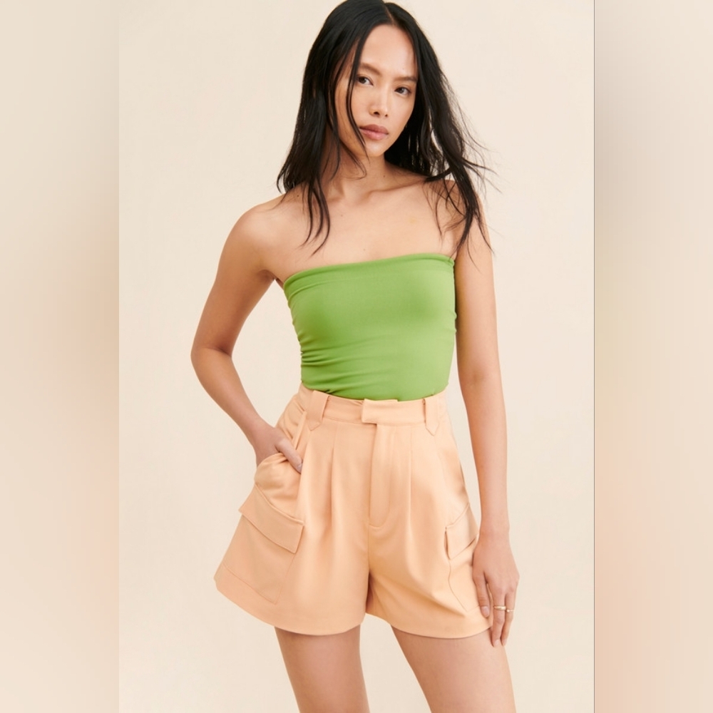 Tojha Felix High-Rise Shorts Peach Orange Size US 6